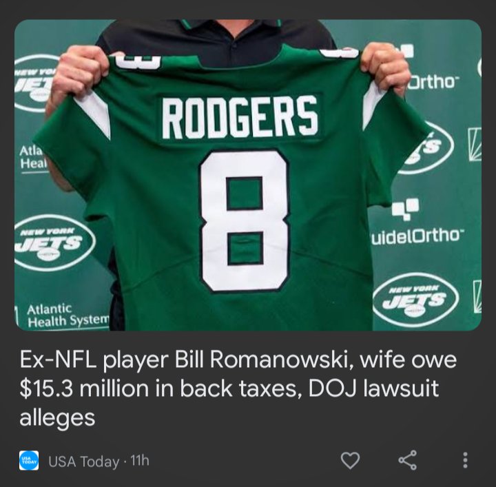 ButIDigressBlog's tweet image. Not sure what the photo of Aaron Rodgers' Jets jersey has to do with the headline here.
