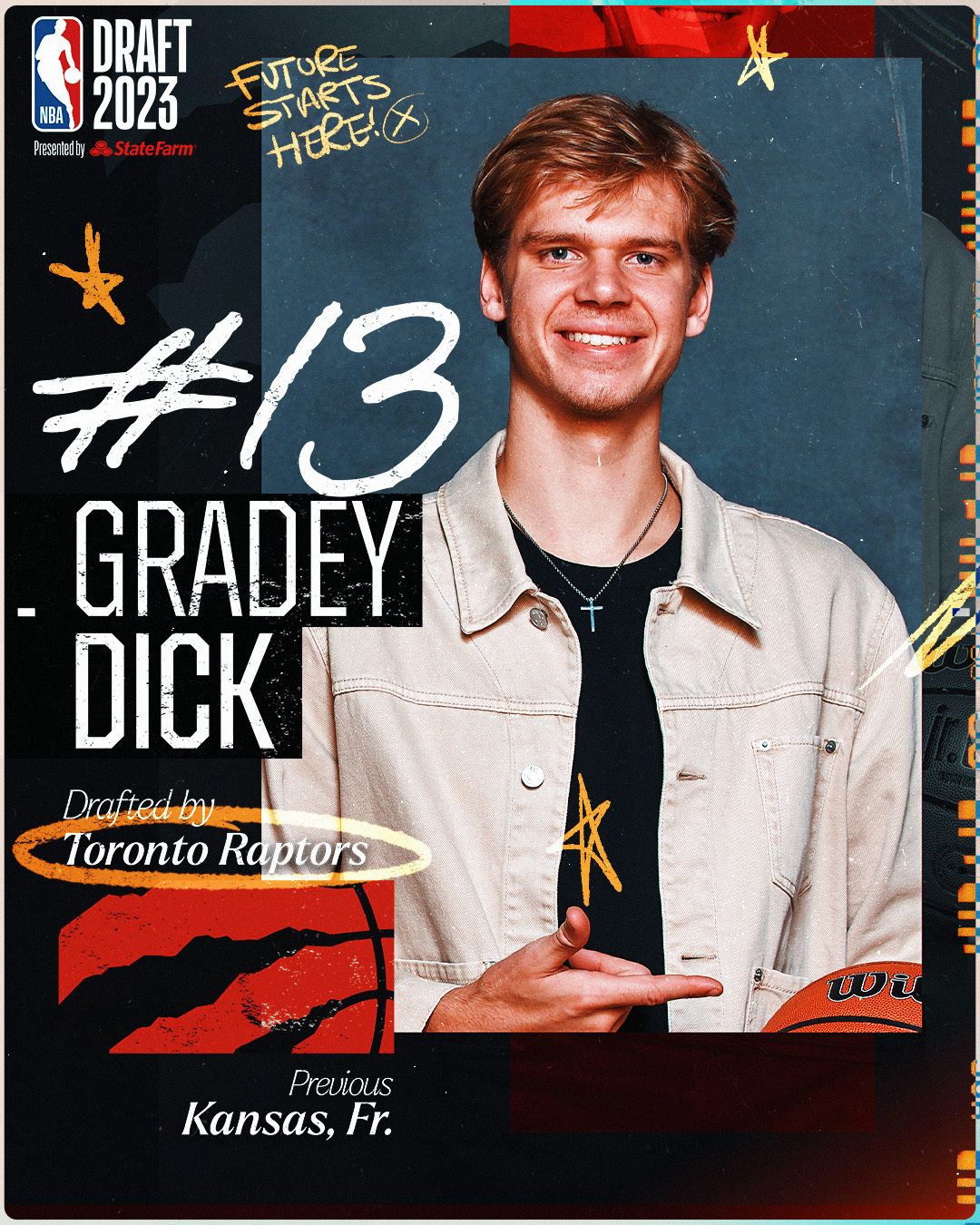 Gradey Dick - Toronto Raptors - Game-Worn Summer League Jersey - Drafted  13th Overall - 2023 NBA Summer League