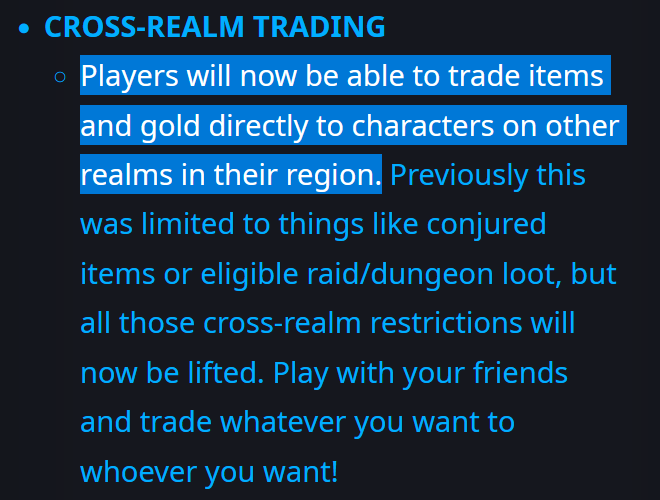 Near-zero restrictions on trading coming in 10.1.5, this is MASSIVE