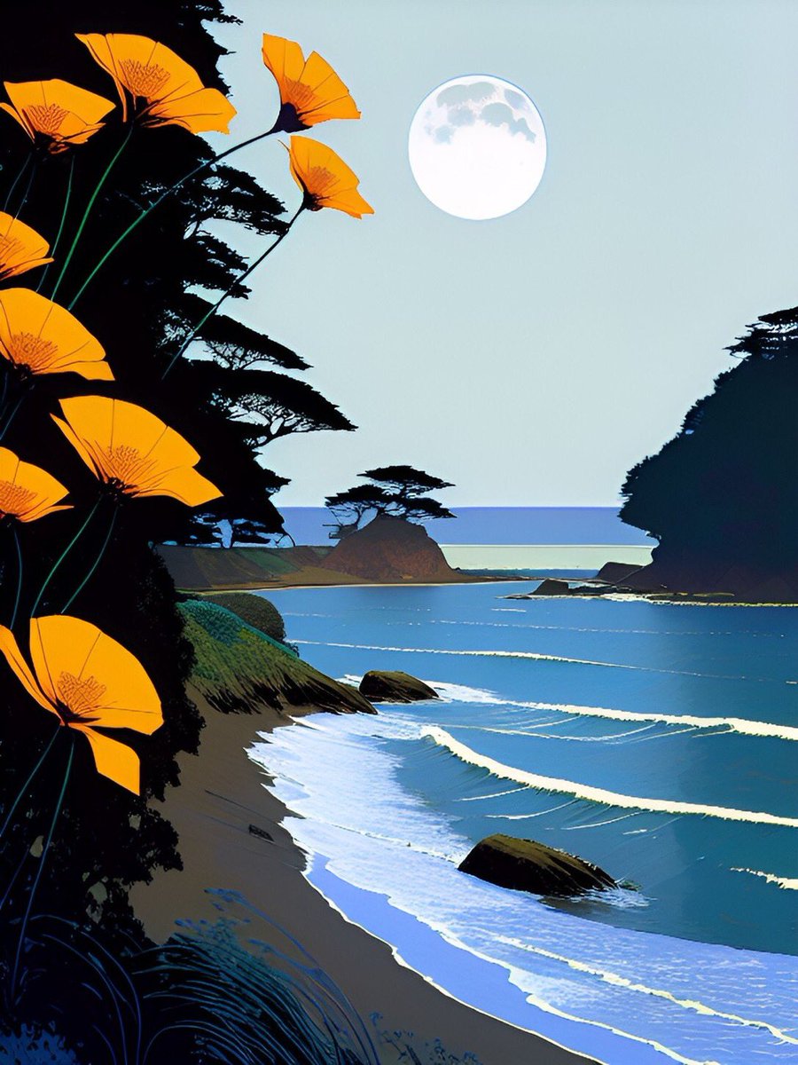 jeryzner's tweet photo. #WagnerTonight #velshi #Maddow #LastWord @SRuhle @11thHour #sruhle #11thHour 

Art Break 3.5
Hools831 (Jewlia Sparks)-“Santa Cruz” #midjourney 
By @JewliaSparks 

California Poppies !!!!! 
For our friend @TassajaraRd https://t.co/hLIvis1FmQ