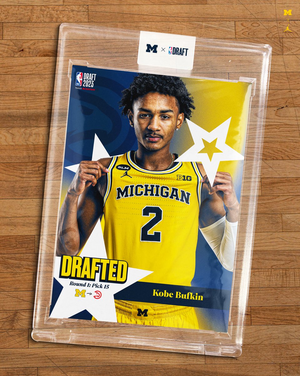 Michigan Men's Basketball (@umichbball) on Twitter photo With the 15th pick in the 2023 NBA Draft, the <a href="/ATLHawks/">Atlanta Hawks</a> select <a href="/kb33zy_04/">Kobe Bufkin</a> 🐦🔥
#GoBlue ➡️ #ProBlue With the 15th pick in the 2023 NBA Draft, the <a href="/ATLHawks/">Atlanta Hawks</a> select <a href="/kb33zy_04/">Kobe Bufkin</a> 🐦🔥
#GoBlue ➡️ #ProBlue