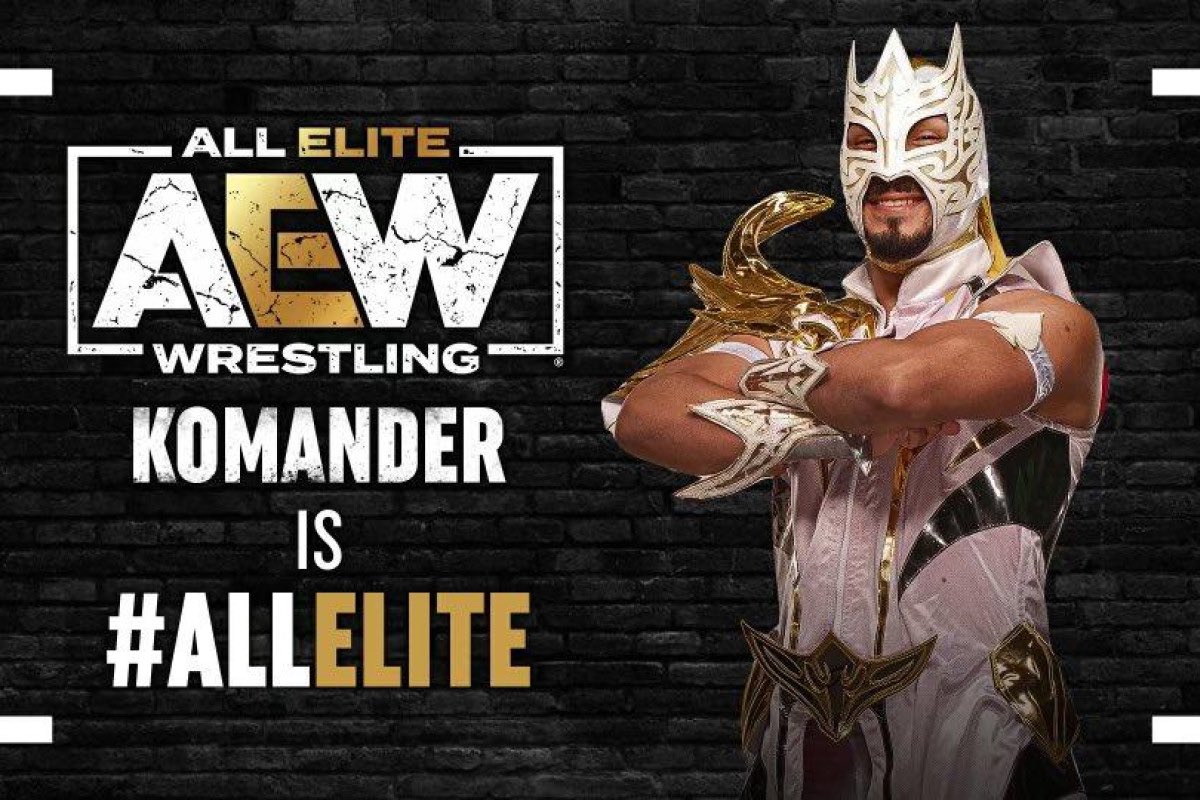 DorbyAllen's tweet image. Wait … hold the F up …. 

am I the ONLY person who just realized “KOMMANDER” is creative wordplay for “COMMAND AIR”  

🤯🤯🤯🤯🤯🤯🤯🤯 #AEW