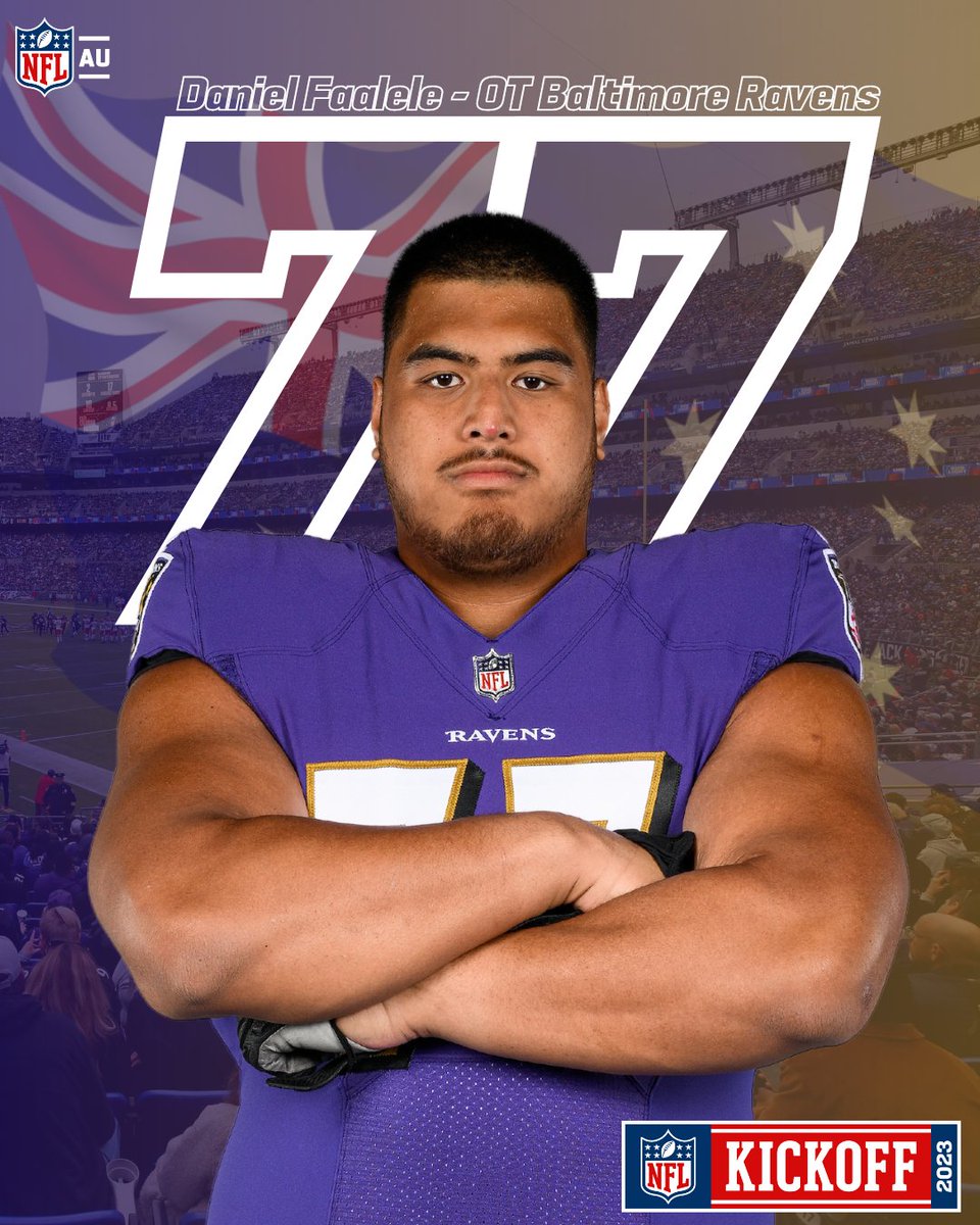 NFL Australia & NZ (@nflaunz) on Twitter photo The 2023 <a href="/NFL/">NFL</a> season is fast approaching and it's going to be a BIG one <a href="/DanielFaalele_/">Daniel Faalele🇦🇺</a> 🇦🇺
Only 77 days to go until #NFLKickoff! 🏈
#AussiesDoItBetter #NFL <a href="/Ravens/">Baltimore Ravens</a> #RavensFlock The 2023 <a href="/NFL/">NFL</a> season is fast approaching and it's going to be a BIG one <a href="/DanielFaalele_/">Daniel Faalele🇦🇺</a> 🇦🇺
Only 77 days to go until #NFLKickoff! 🏈
#AussiesDoItBetter #NFL <a href="/Ravens/">Baltimore Ravens</a> #RavensFlock