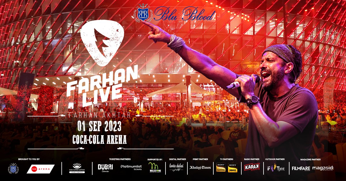 Bollywood sensation, <a href="/FarhanLiveBand/">Farhan Live</a> are heading to <a href="/cocacolaarena/">Coca-Cola Arena</a> in Dubai on 1 September! Brought to you by Blu Blood and supported by Dubai Calendar as part of Dubai Summer Surprises.  Tickets at coca-cola-arena.com &amp; <a href="/Platinumlist/">Platinumlist</a>  (bit.ly/3NILLi2).