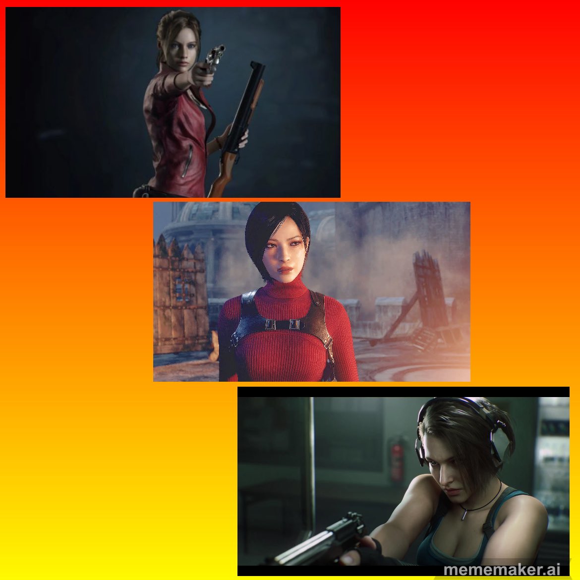 Who is your lady in the resident evil franchise or even in raccoon city? #comicbookheros #videogamevibes #moviemayhem #moviemadness #chooseyourchampion #chooseone #pickone #cartooncapers #AdaWong #JillValentine #ClaireRedfield