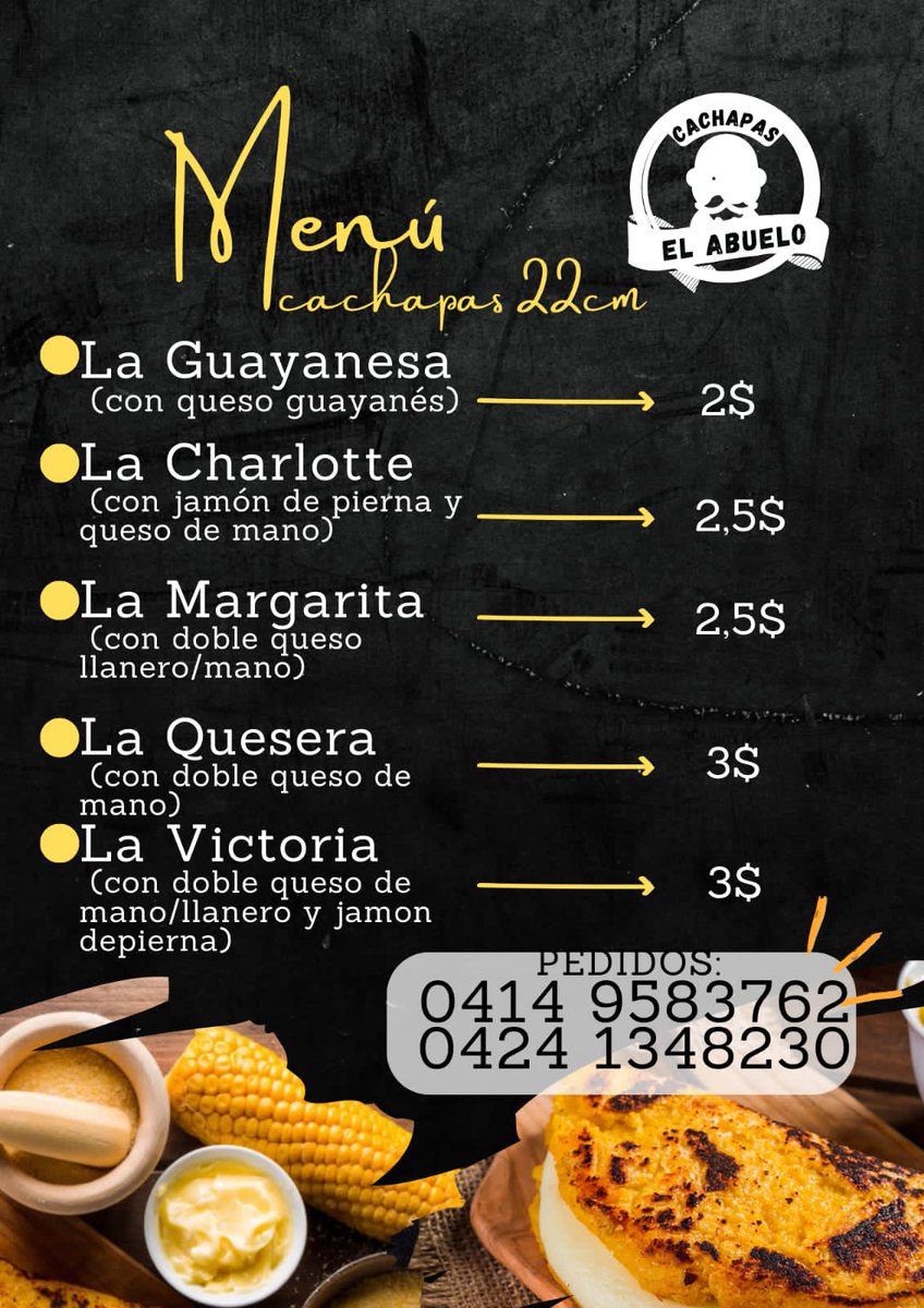 user28101999's tweet image. mi papá renunció en la empresa donde hizo vida laboral durante años y se puso a vender cachapas, lleva una semana siendo todo un éxito🧑🏻‍🌾 mi hermana y yo lo estamos apoyando full full❤️ y un RT de ustedes nos ayudaría a tener más alcancé en el pueblito✨