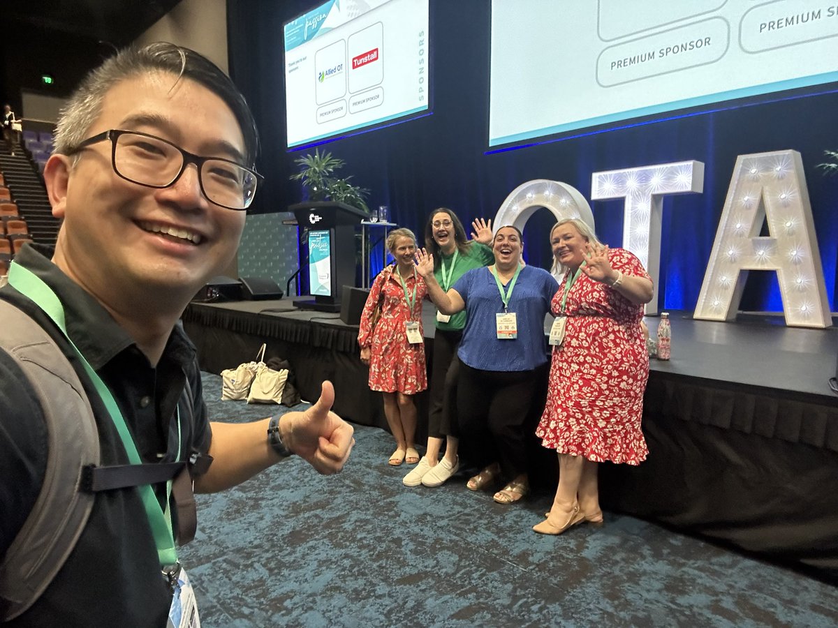 This is what happens when @thewfot delegate for @otaust, @mradamlo offers to take a group photo for you! Love your work Adam - king of selfies! #otaus2023