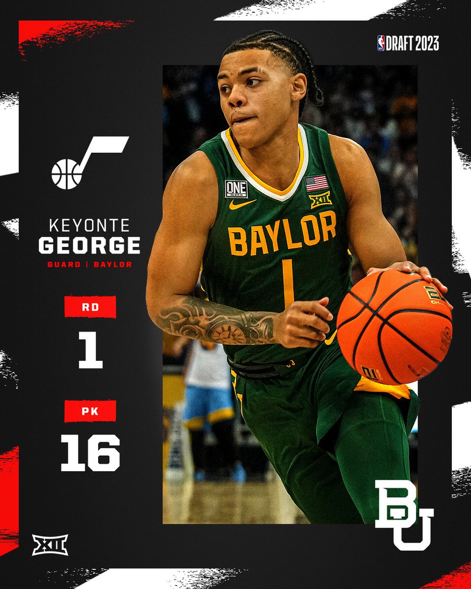 With the 16th Pick in the 2023 <a href="/NBADraft/">NBA Draft</a> , the <a href="/utahjazz/">Utah Jazz</a> select ...

𝗞𝗲𝘆𝗼𝗻𝘁𝗲 𝗚𝗲𝗼𝗿𝗴𝗲 : <a href="/BaylorMBB/">Baylor Men’s Basketball</a>

#Big12MBB | #NBADraft