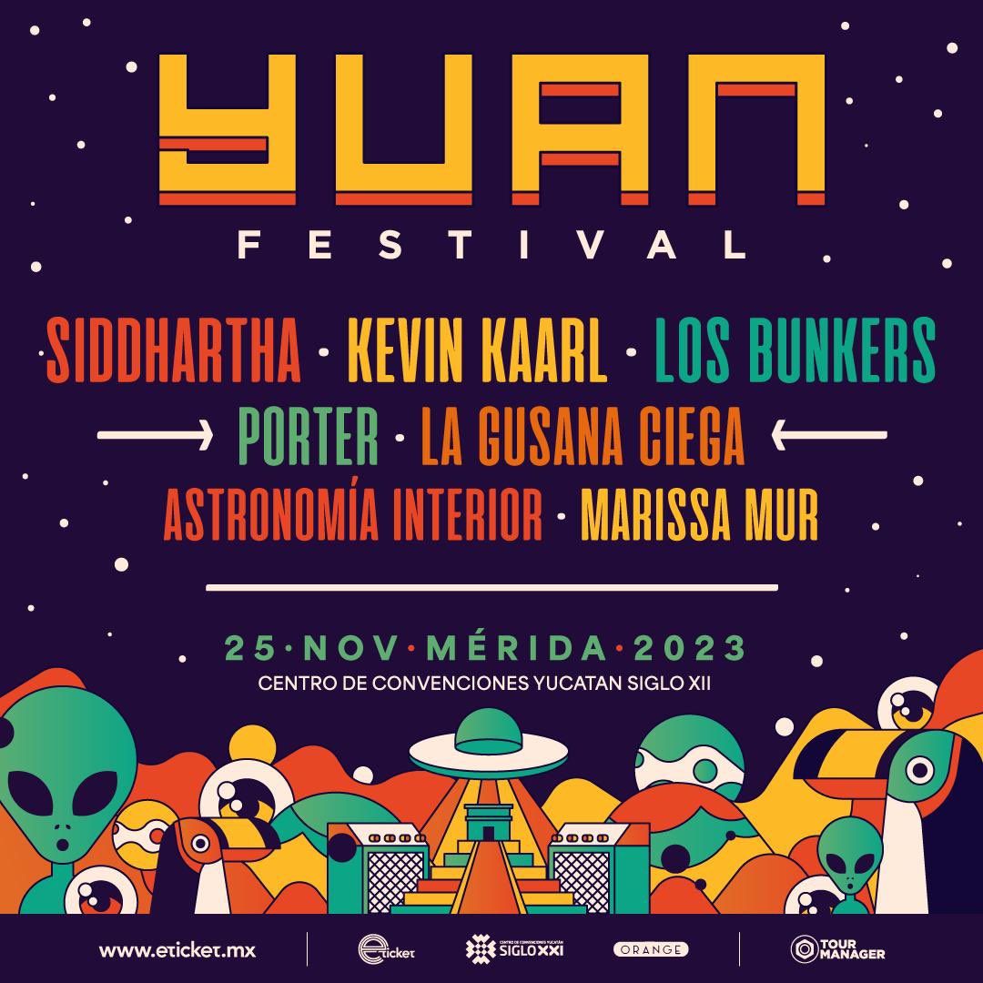 Yuan Festival @festivalyuan llega a Mérida 25 de Noviembre 2023
Centro De Convenciones Yucatán Siglo XXI
Venta de boletos inicia el 30 de Junio 11 AM en puntos de venta Eticket y cutt.ly/YUAN