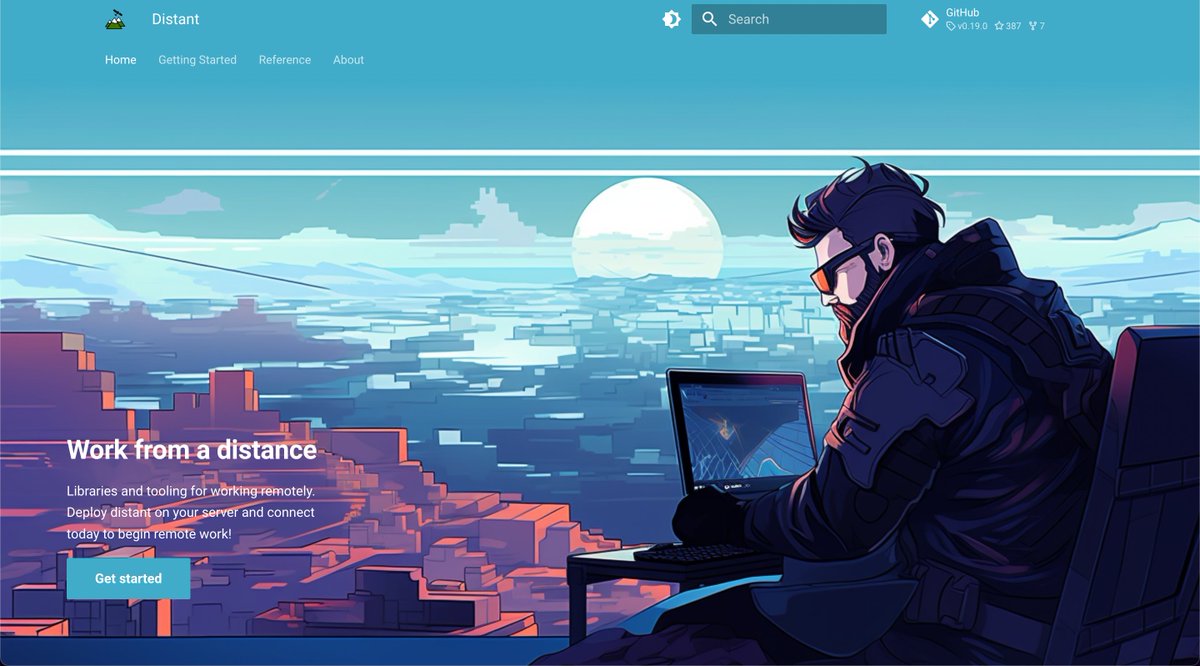 ChipSenkbeil's tweet photo. New landing page for https://t.co/36kBGlyKg4 that leverages an image made with Midjourney and switches over to using Mkdocs Material. Looks pretty neat to me! https://t.co/TFrQFHtKDX
