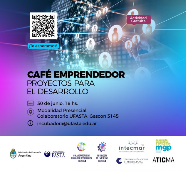 #CAFE Emprendedor l Proyectos para el Desarrollo ☕
📅30/6 - 18 hs
📍Modalidad presencial: Gascón 3145 (<a href="/ColabUFASTA/">Colaboratorio UFASTA</a>)
🎤Disertante: <a href="/pmiozzi/">Pablo Miozzi</a>
💰 Actividad libre y gratuita.
📝 ufasta.edu.ar/extension/even…
📩 Consultas: incubadora@ufasta.edu.ar