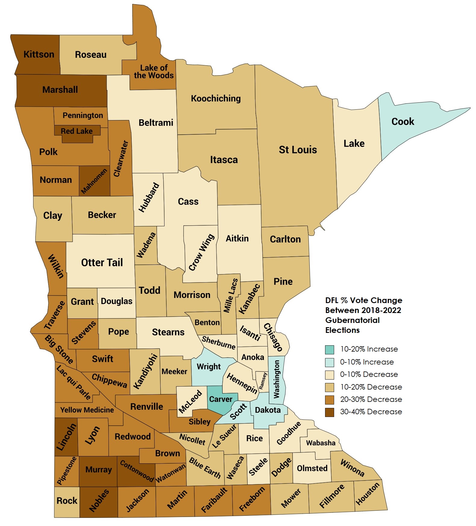 Minnesota Mapper on Twitter "When comparing vote totals between 2018