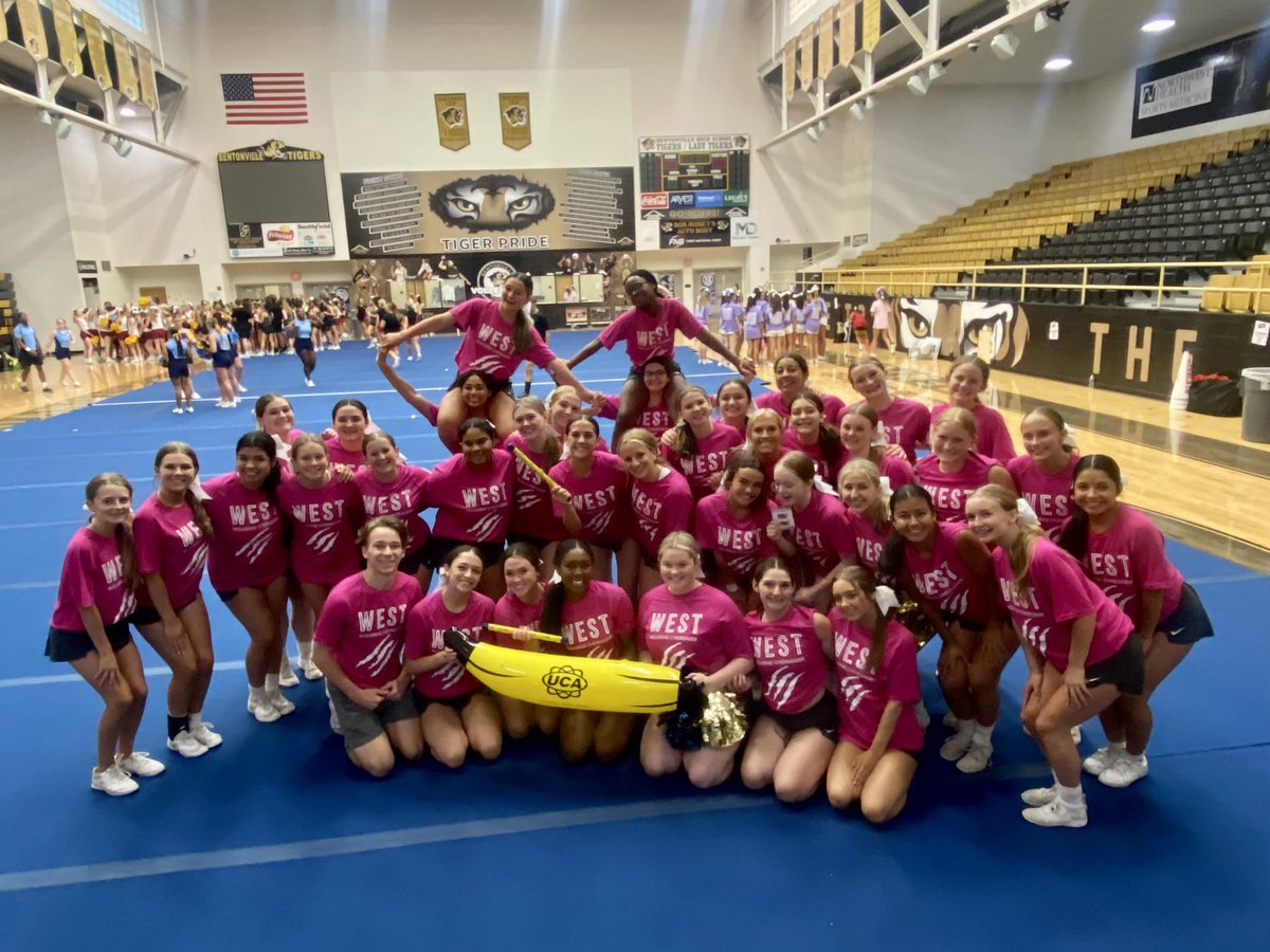 BWHS_Spirit's tweet photo. Varsity and JV Cheer took on UCA Skills Camp today and are leaving day 1 as the TOP BANANA!!!! 🍌 #clawsup https://t.co/lFdeCZUopY