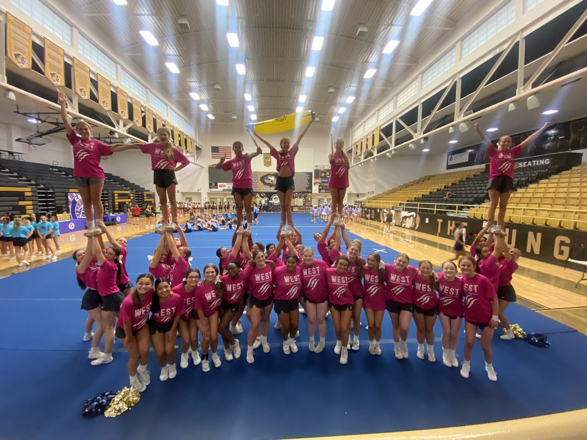 BWHS_Spirit's tweet photo. Varsity and JV Cheer took on UCA Skills Camp today and are leaving day 1 as the TOP BANANA!!!! 🍌 #clawsup https://t.co/lFdeCZUopY