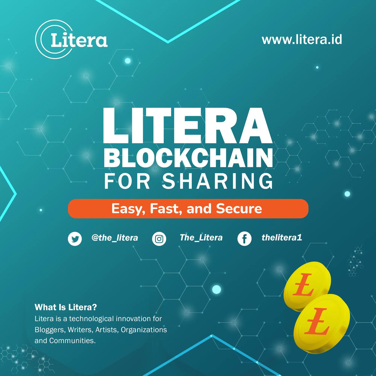 the_litera's tweet photo. Blockchain For Sharing.
Sebuah inovasi teknologi bagi penulis, seniman, industri, pemerintah, komunitas dan lainnya untuk dapat saling berbagi kebaikan.
#Litera
#blockchain #blockchaintechnology #cryptocurrency #decentralization #technology #forsharing #cryptocommunity https://t.co/qX4Ysg08lF