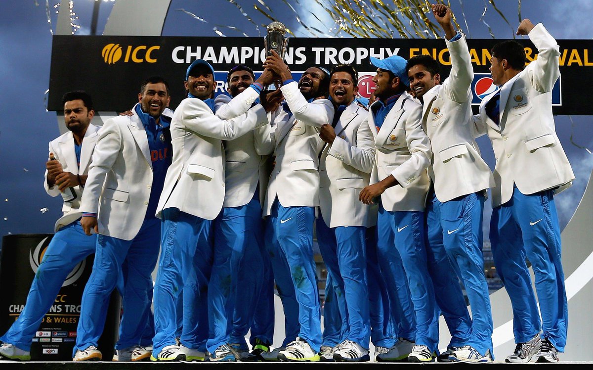 CricCrazyJohns's tweet photo. 363 runs by Dhawan
177 runs by Rohit
176 runs by Kohli with 43 in final
12 wickets by Jadeja with 33 runs in final
10 wickets by Ishant
8 wickets by Ashwin
6 wickets by Bhuvi
4 wickets by Umesh 

Complete team effort led by MS Dhoni guided India to win the Champions Trophy "On This Day in 2013".