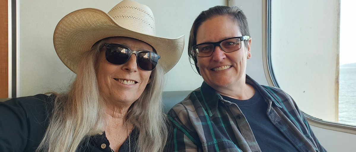 Her and me being her and me on the ferry from Horseshoe Bay to Nanaimo, BC.