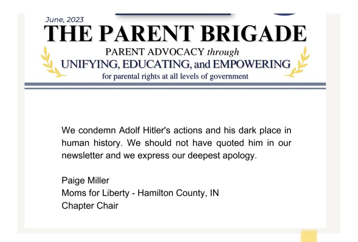 Maybe if Moms for Liberty didn’t advocate for rewriting history textbooks they wouldn’t need a public outrage to teach them why quoting Hitler is bad.