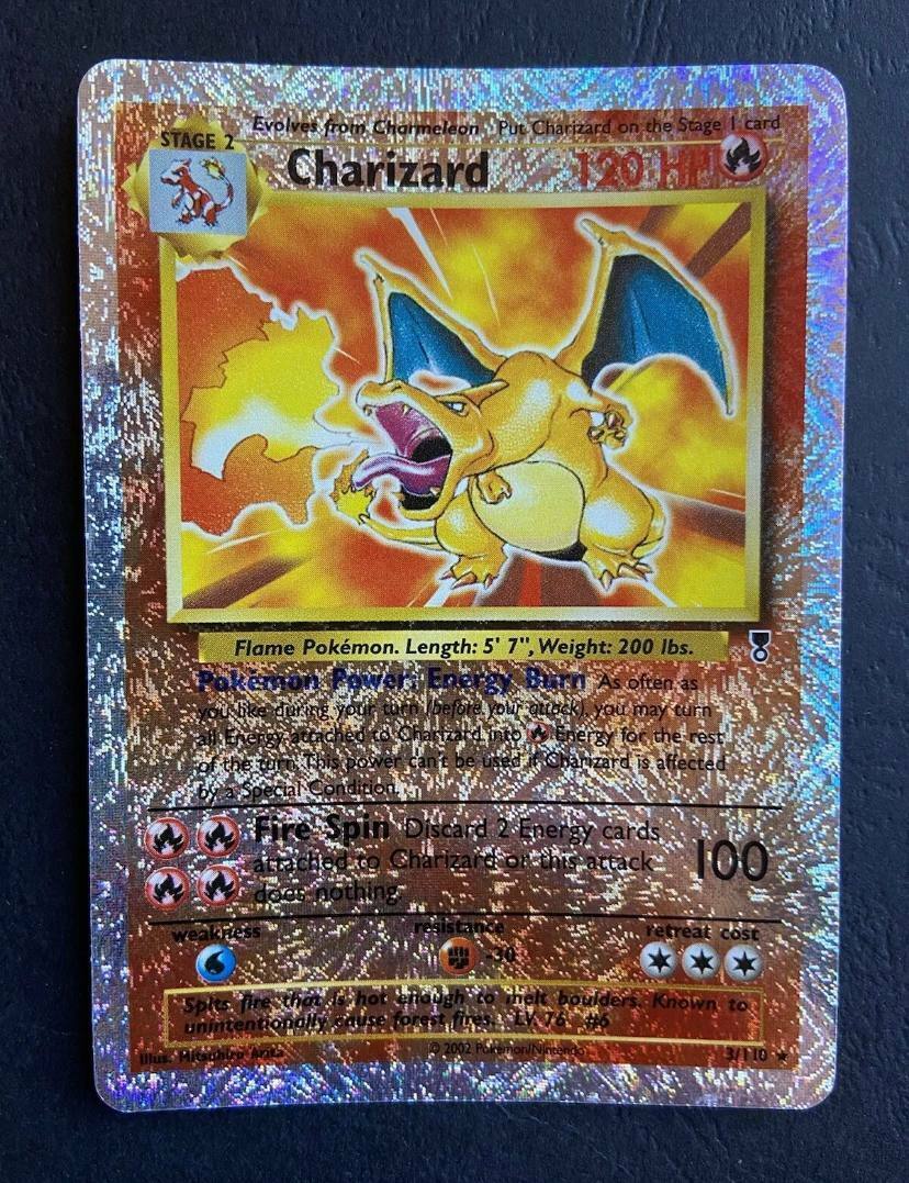 Zodyrus's tweet image. Alright. Once again I'm going to try my #tradeup challenge. For trade, Gold Vstar origin Palkia. On the right, my goal. Legendary collections reverse holo Charizard #pokemon #pokemonCards  Please comment your offers to help me along this journey. The Palkia btw is NM