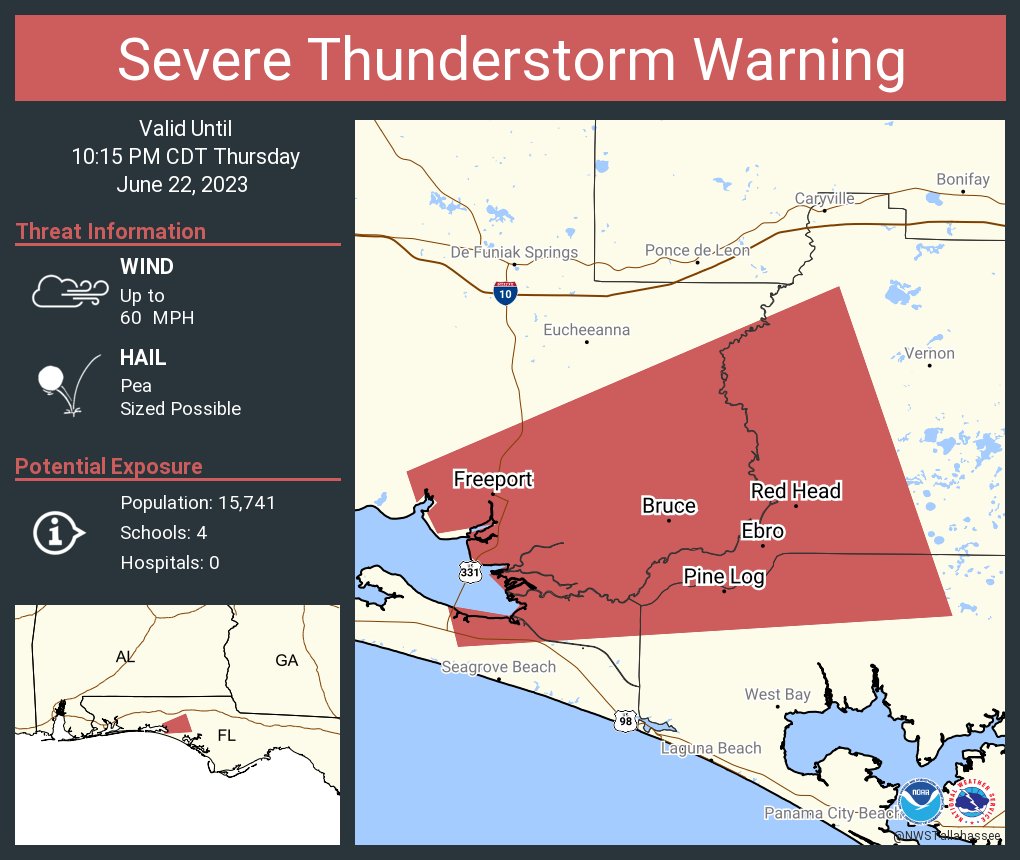 NWS Tallahassee on Twitter "Severe Thunderstorm Warning including