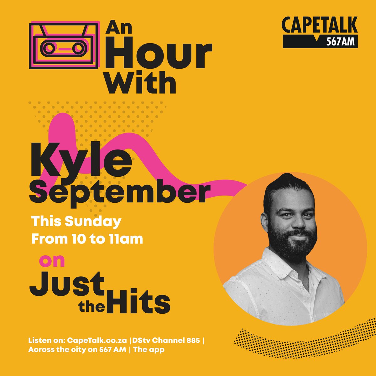 For one hour every Sunday, we are handing over control of our music playlist to a well-loved South African personality...Tune in this Sunday morning from 10am for #AnHourWith <a href="/KyleSeptemberZA/">Kyle September</a> as he takes us on a musical trip through the 80s &amp; 90s. Only on CapeTalk! #Singer #Radio