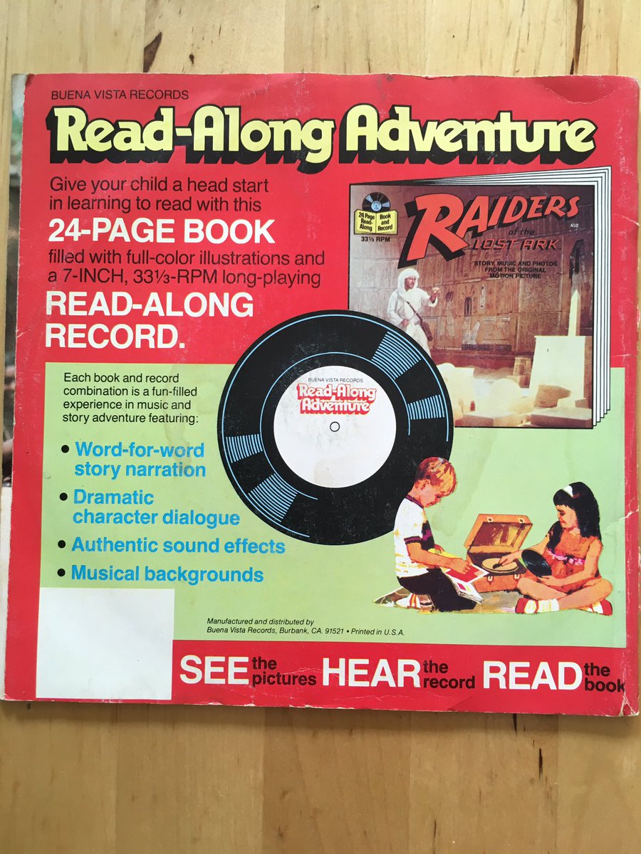 jasonbcooper's tweet photo. #IndianaJones #DialofDestiny #IJ2 Temple of Doom - Stories, Music and Photos From The Original Motion Picture, 33 1/3 RPM, 24 Page Read-Along Book and Record, 1984 Lucasfilm Ltd. https://t.co/3fR32arFDk