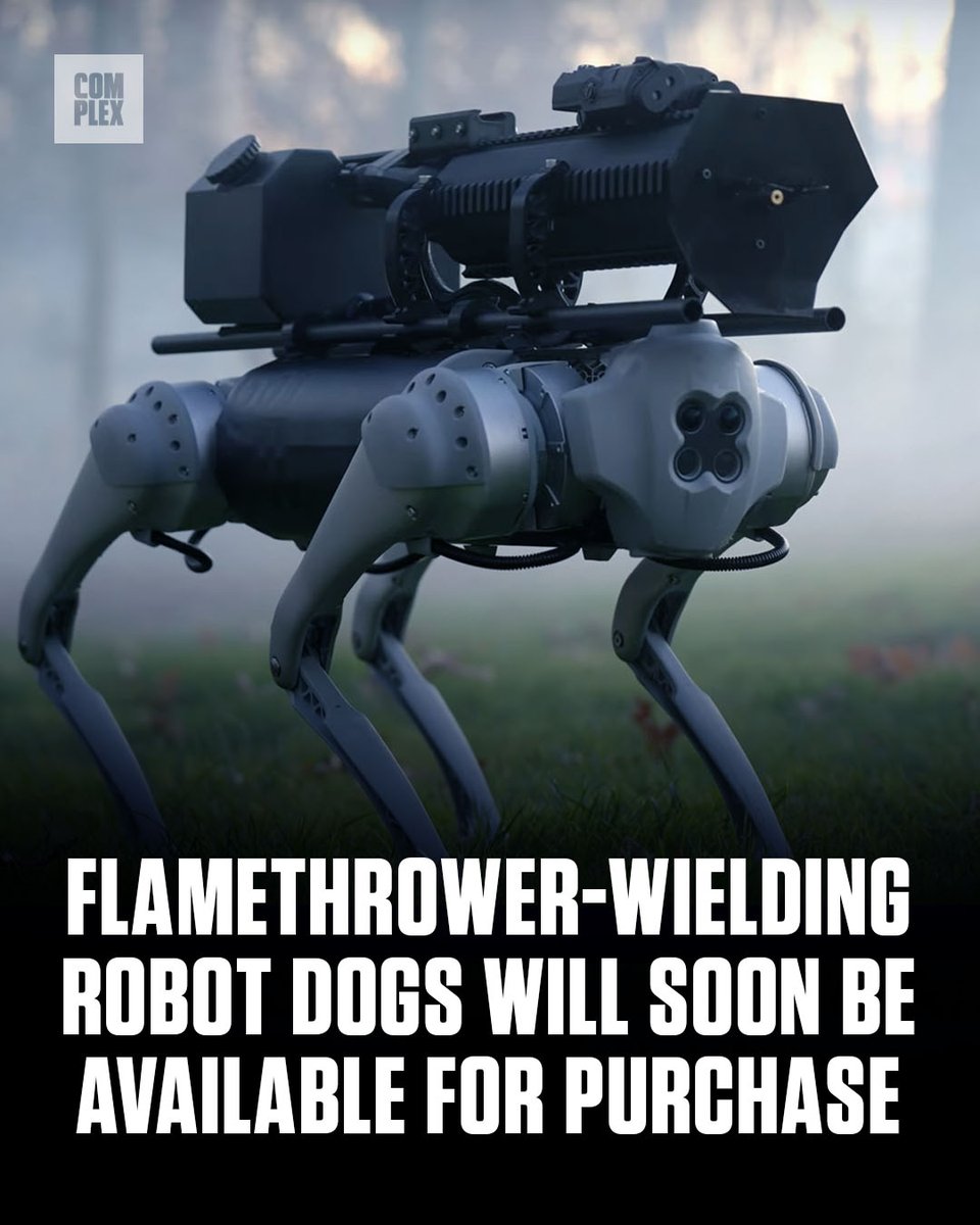 Complex's tweet image. Anyone need a flamethrower robot dog?

MORE: cmplx.co/3JpBZio