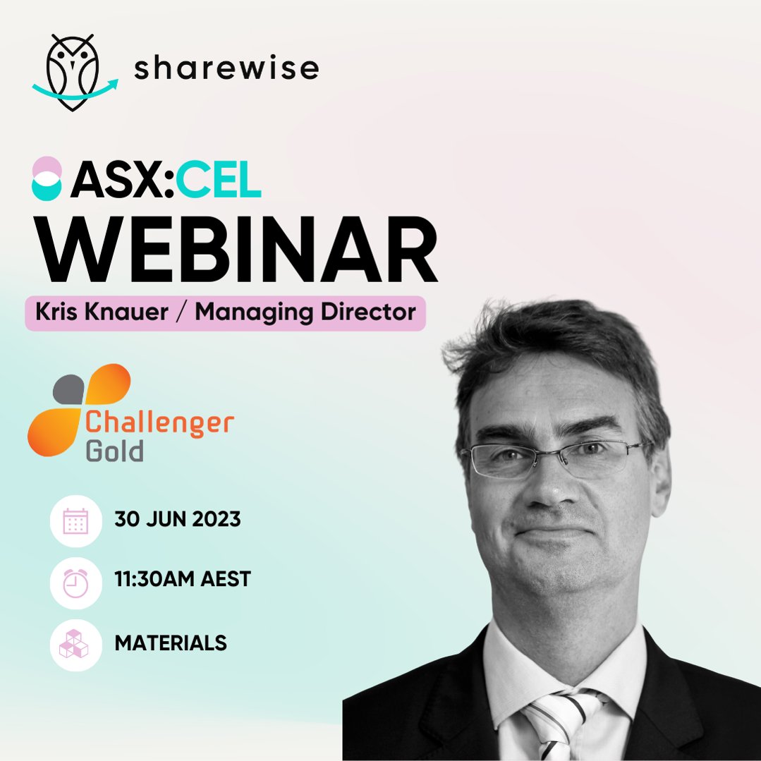 Register for our webinar w/ @CExploration, feat. MD Kris Knauer.

The webinar will commence with a presentation, followed by Q&A w/ the audience.

REGISTER: hubs.la/Q01Vzb0m0

#webinar #asx #asxnews #stockmarket #materials #investment #investing #shares #sharemarket #stocks