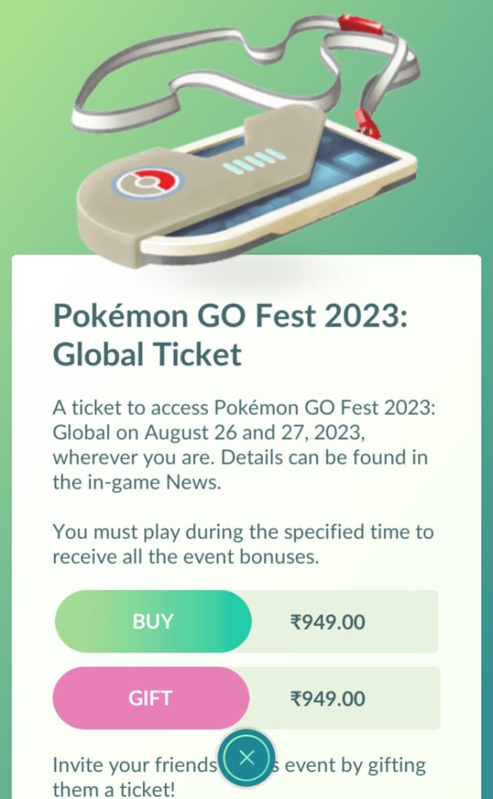 🚨GIVE AWAY 🚨
 Giving Away 1 POKEMON GO FEST 2023 GLOBAL TICKET 🙃 
Entry Requirement
* Follow me
* Retweet This post
* Like This Post 
* Subscribe to My YT Channel
youtube.com/shorts/S5JxCrn…
Lucky Winner will be announced
On 21 July 2023
Good luck Everyone 🍀#pokemongo #GoFest