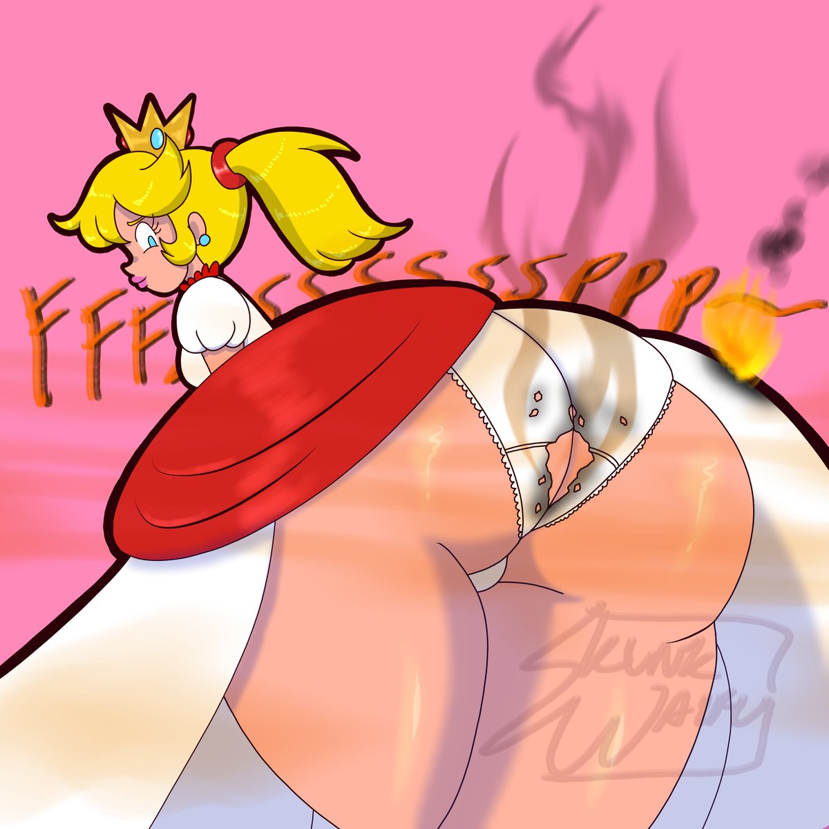RaviSkunk's tweet photo. You've seen Princess 🍑 farting? But what if...she farts from using a fire flower? Her hands aren't the only thing she uses for throwing up flames; she will get your ass toasted no matter what. Everything is possible^^ #gassygirl #fartfetish https://t.co/jbMUBfEaW8