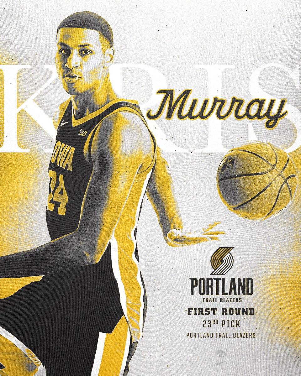 PORTLAND BOUND

<a href="/KrisMurray24/">Kris Murray</a> ➡️ <a href="/trailblazers/">Portland Trail Blazers</a>

#Hawkeyes x #NBADraft