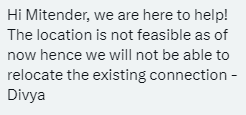 mitender's tweet photo. @JioCare @reliancejio @TRAI @JioCare @reliancejio @TRAI I want to ask a question, To relocate the location is not feasible but I can get a new connection on this location. @JioCare Ask to divya thoda kaam dhandha karo. Free kee salary naa kisi ko pachi hai naa pachegi. https://t.co/CQfbvmflBs