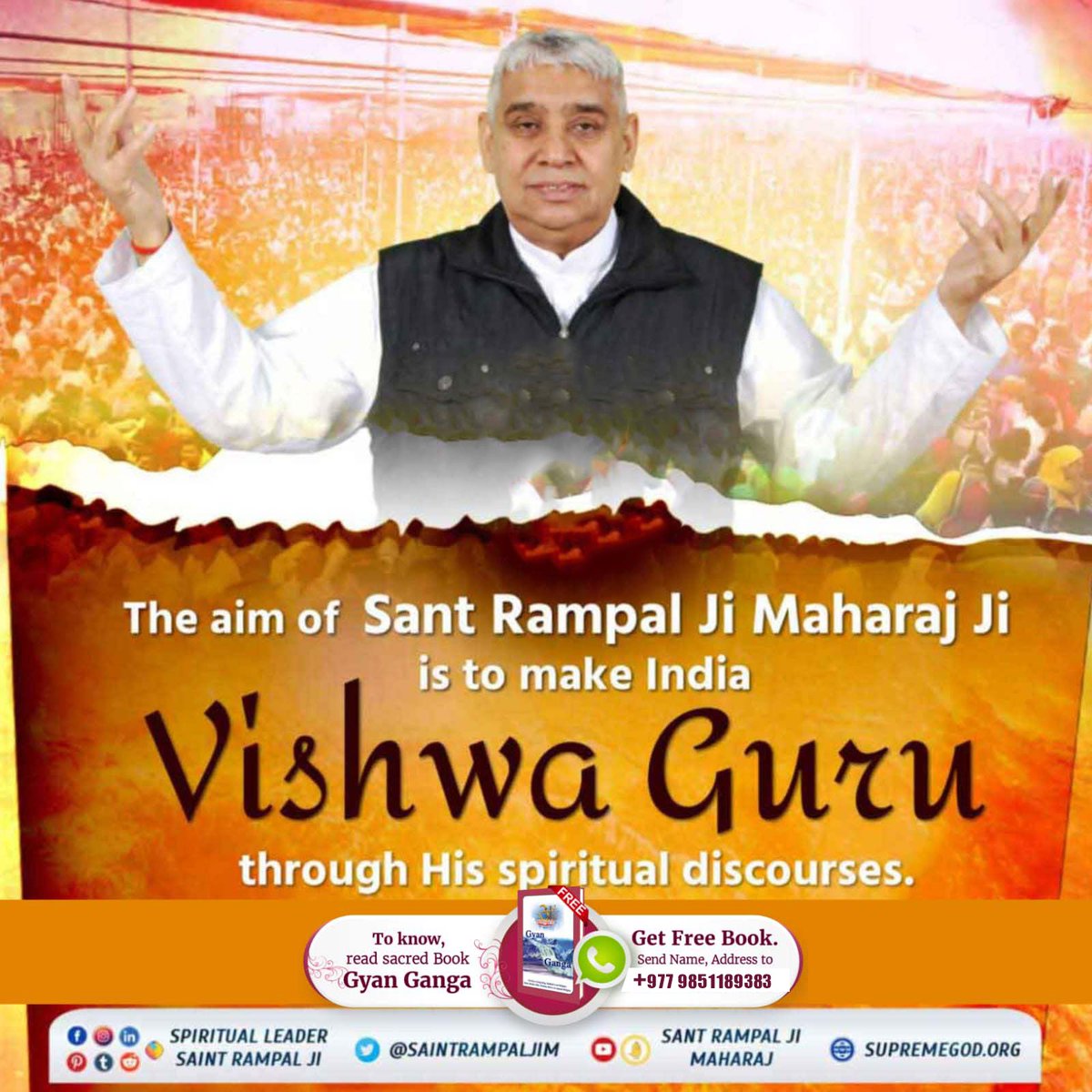 #AimOfSantRampalJi is to make India Vishwa Guru through his spiritual discourse.