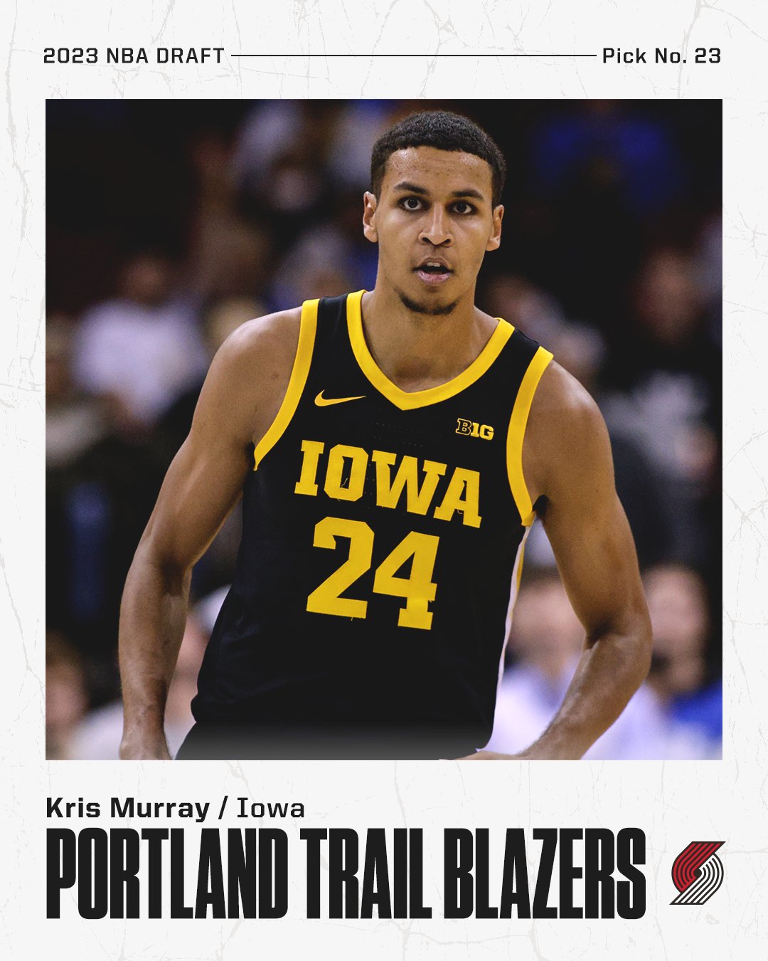 Kris Murray taken by Portland Trail Blazers with 23rd pick in the