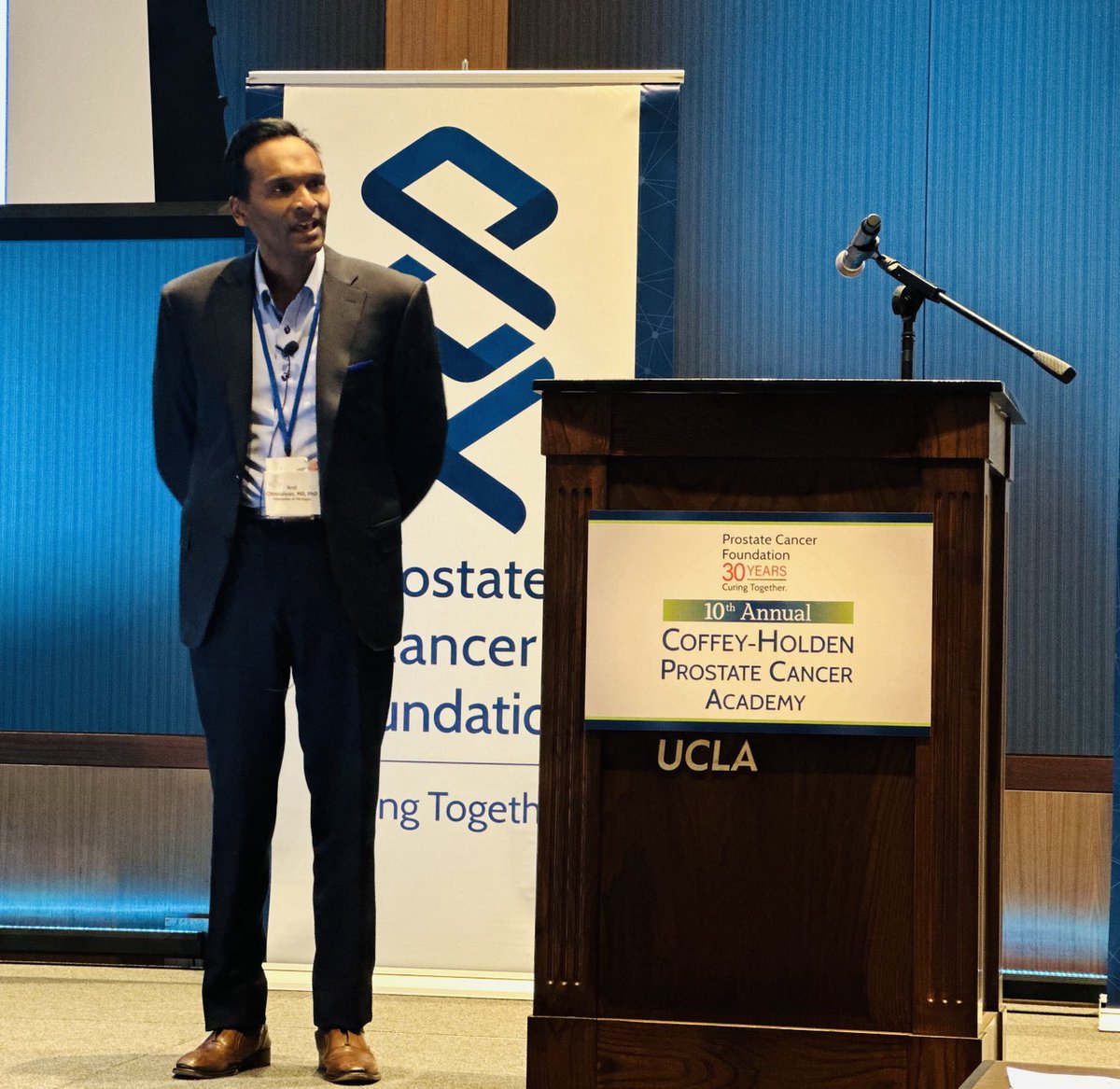 Dr. Arul M. Chinnaiyan delivering keynote on targeting TFs in #ProstateCancer at 2023 #PCFAcademy meeting⁦@PCFnews⁩