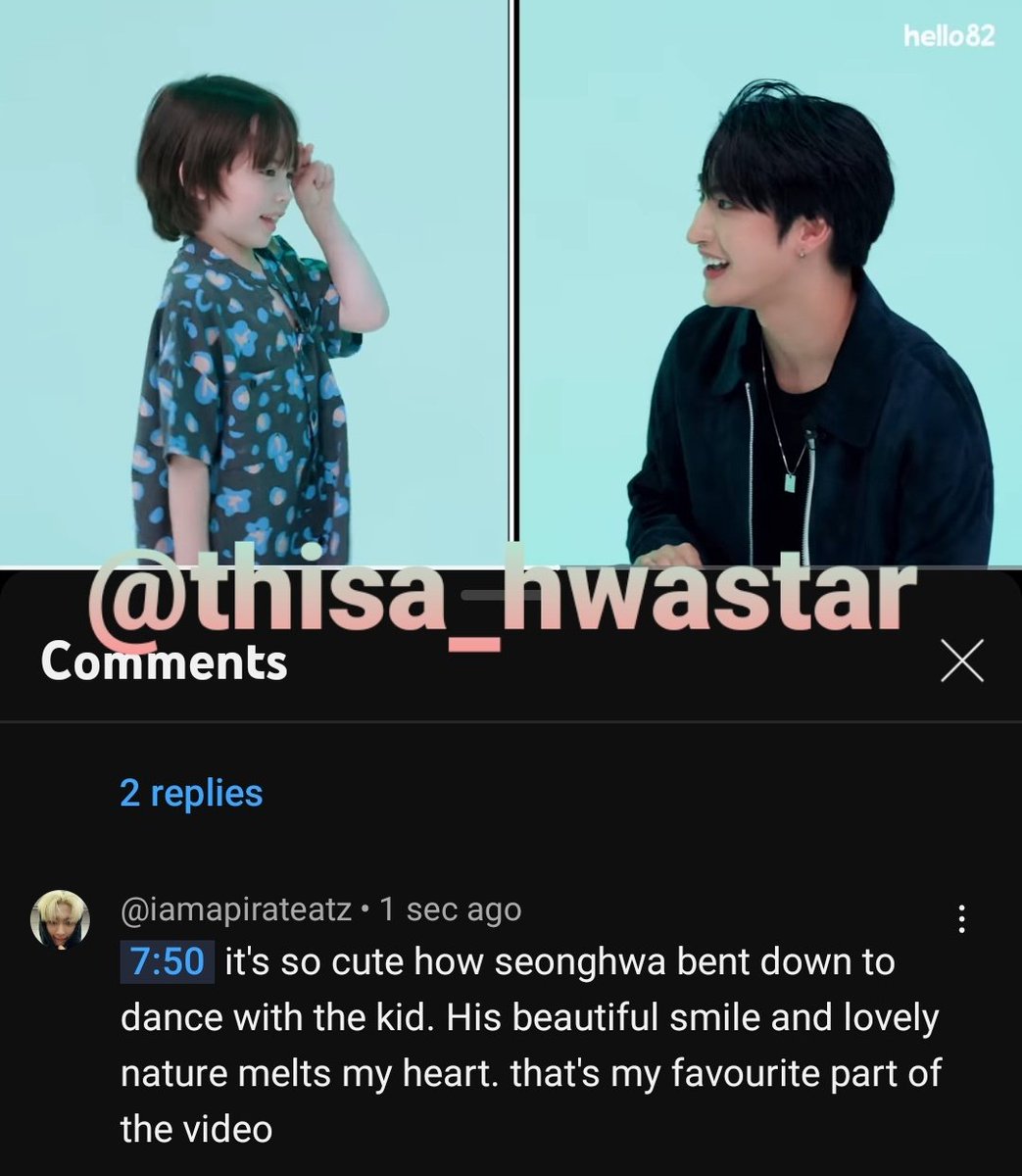 the cutest thing I've ever seen 😭💕
the way how members talk with kids is so adorable. Seonghwa even bent down to dance with the kid ❤
this melts my heart 

#COPYnPASTE_ATEEZ #ATEEZxhello82 #ATEEZ #hello82 @hello82official 

the link :youtube.com/watch?v=XCFBoV…