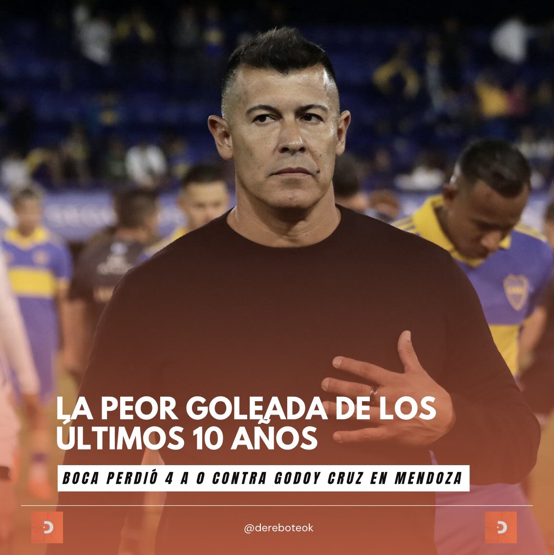 DeReboteok's tweet photo. ⚽️‼️Boca recibió la peor goleada por Torneo Local de los últimos 10 años.

🔍 La última vez fue en el Torneo Final 2013 con Bianchi como DT (0-4 ante Newell’s).

⚪️🔵 Segunda victoria en la historia de Godoy Cruz frente a Boca en Mendoza. Desde el 4-1 en el Apertura 2008. https://t.co/MihkhUdXRH