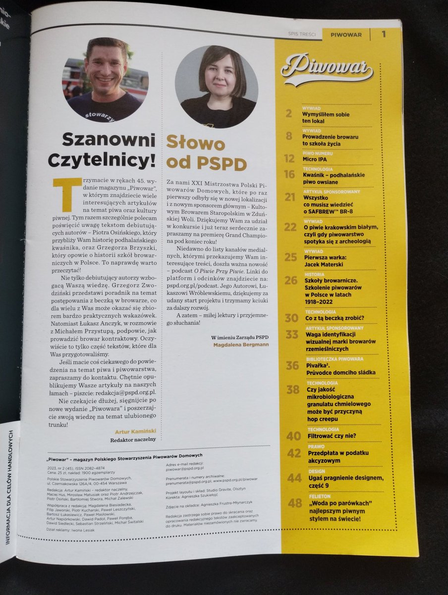 taka_piana's tweet photo. Mam i ja⚡Nowy #MagazynPiwowar każdy z Was ma?! W numerze https://t.co/ne5IlpMSIu.: styl #MicroIPA, prowadzenie #browar-u na przykładzie Gwarka, drożdże Brett #SafbrewBR8, podhalański #Kwaśnik, #piwo krakowskie białe, pierwsza warka #JacekMaterski z Artezana⚡

#PianaNews 🍷 https://t.co/aqoRaFcAUX