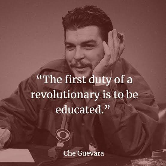 #Katyayan
#CheGuevara 
“And then many things became very clear... we learned perfectly that the life of a single human being is worth millions of times more than all the property of the richest man on earth.”
― Ernesto Che Guevara
#SaludPública #Salute