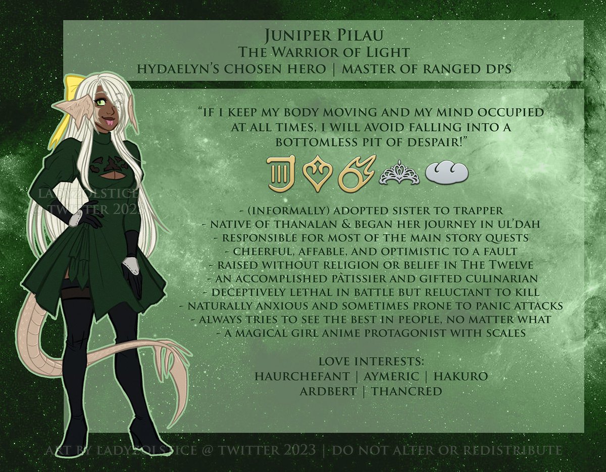 FFXIVZolstice's tweet photo. 🔮A brief introduction to my 3 WoLs! 🌟(well, one actual WoL, her big brother and his ex who is also a werewolf)

More lore will be added below! 🧵⬇️ https://t.co/9Pd4oyJ7WH