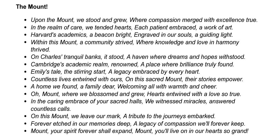 The Mount! Tales from past 4 years of training @MountAuburnHosp @MAHIMRes @harvardmed @HarvardMacy @bethisraellahey @Harvard