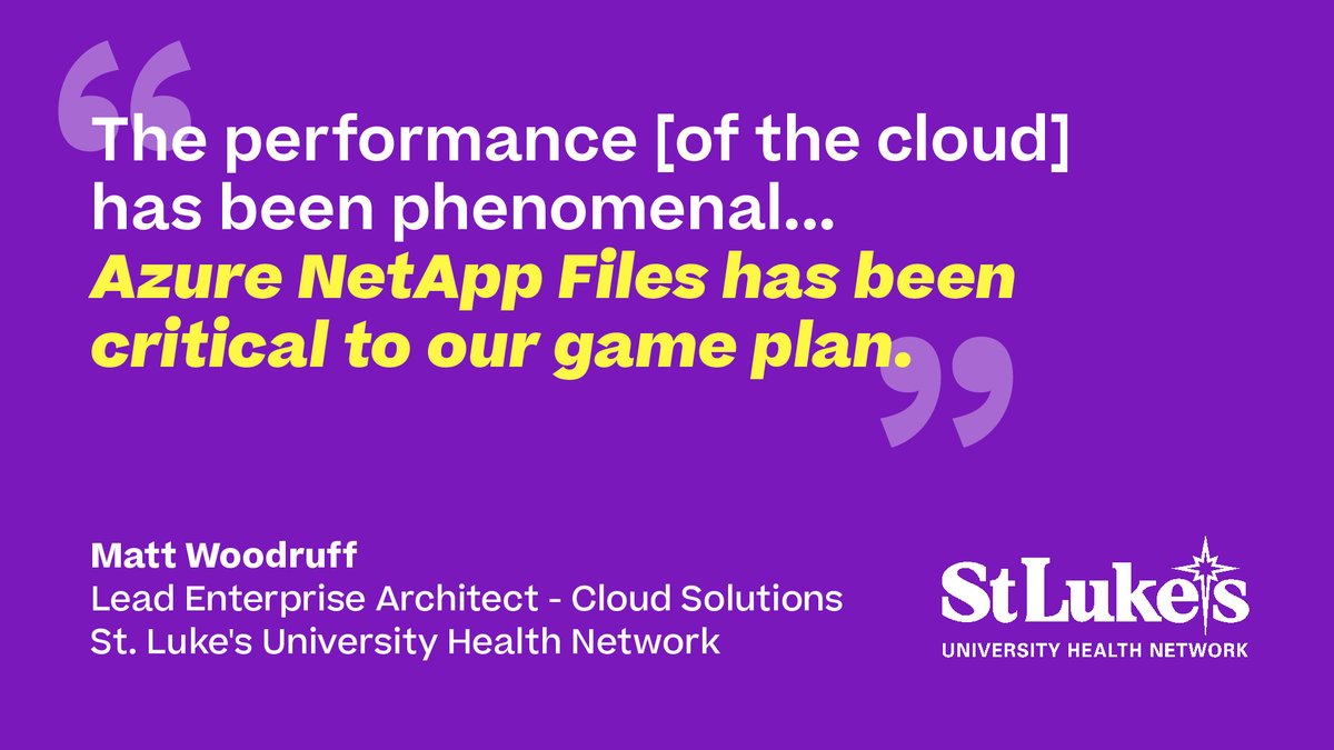 Choosing @Azure as their cloud provider and Azure NetApp Files as their storage solution was a no-brainer for @mystlukes as it tied into their @Microsoft ecosystem and is HIPAA-certified.

But wait, there's even more benefits 👉 ntap.com/42VG2tA

#NetApp100 #mystlukes