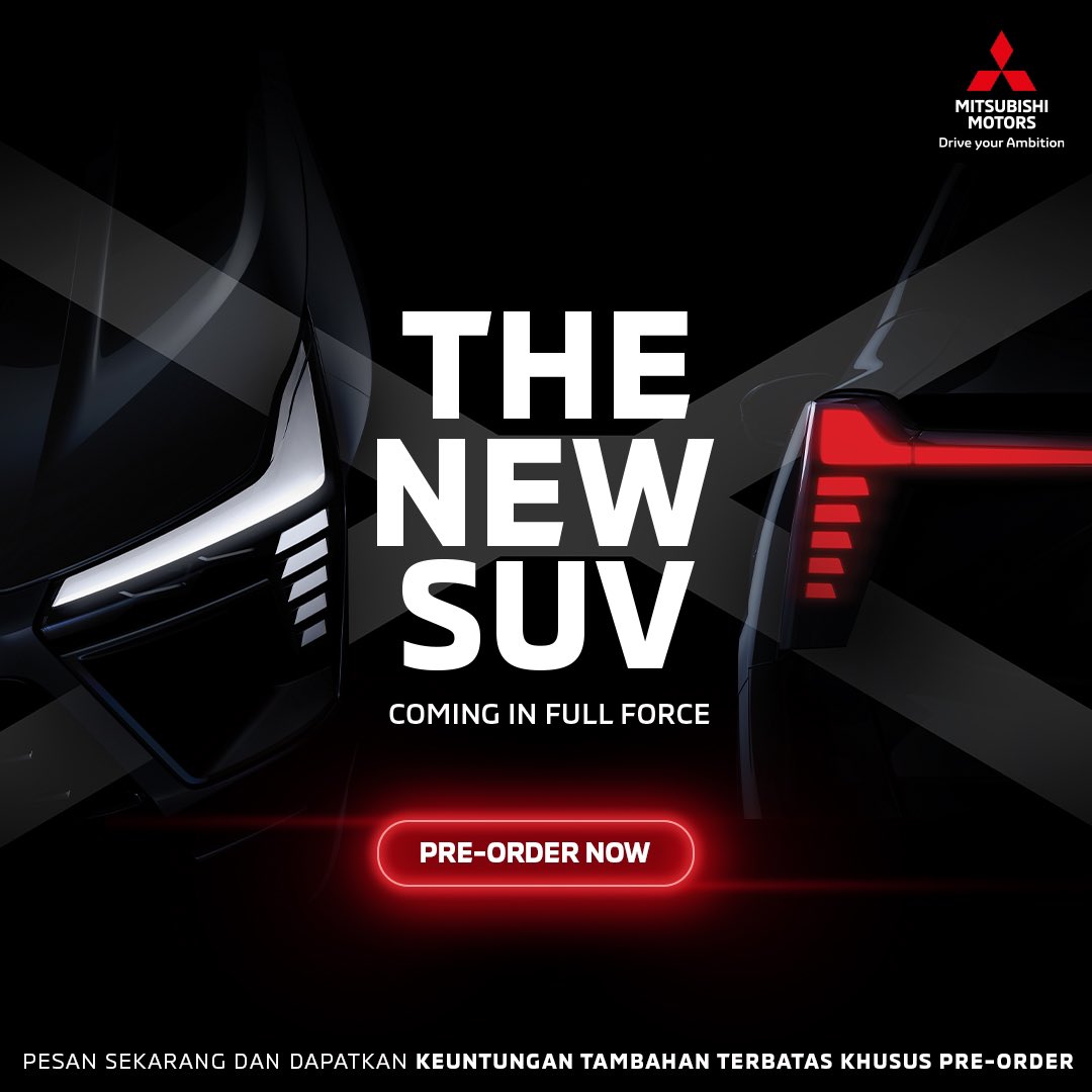 Mitsubishi_ID's tweet photo. The most exciting New SUV is coming to fulfill your excitement!

Bersiaplah menjelajahi #LifesAdventure baru dalam hidup. Klik link di bio untuk dapatkan keuntungan terbatas ✨

#MitsubishiMotors #TemanSejalan https://t.co/kVq6Yh4GuG
