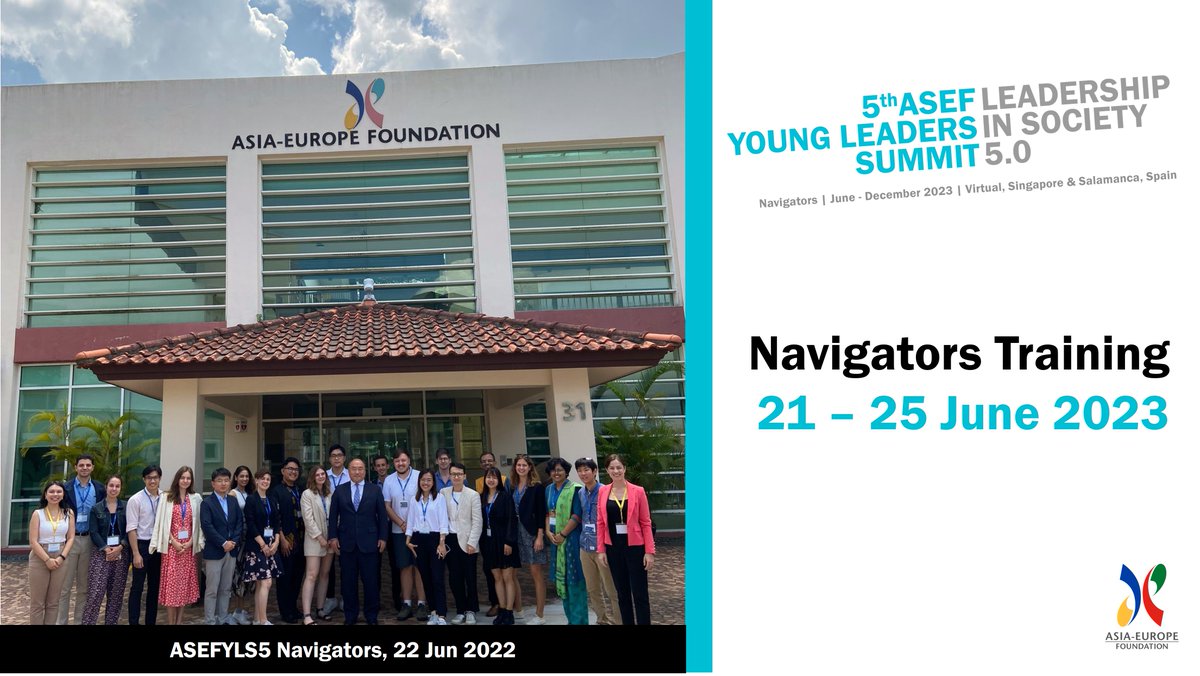 aseforg's tweet photo. Our Education Dept @asefedu have kicked off the #ASEFYLS5 Navigators Training this week in Singapore - for 20 #youthleaders to prepare them for guiding participants
Taking place from 21 - 25 Jun 2023, read more here:https://t.co/VfWqLggN1z
#ASEF #ASEFEducation #YouthLeadership https://t.co/PUcsT8UrFh