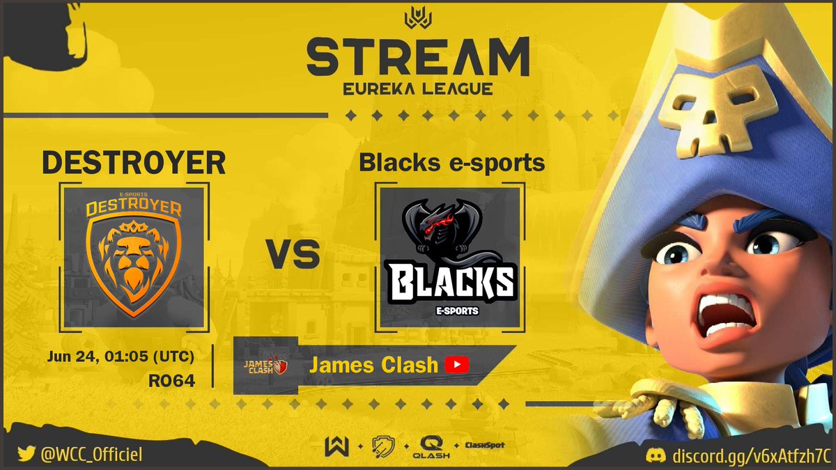 James Clash (@jamesclasayt) on Twitter photo Vamos rumo a mais uma batalha <a href="/blackscoc/">BLACKS</a>, vamos rumo a mais uma Vitória🇧🇷 estaremos na torcida☺️#pracimablacksesports
Blacks E-Sports: 23/06 às 22:05h🇧🇷
Youtuber: youtube.com/live/_Z2gCAvI7…
Twitch: twitch.tv/jamesclashbr
<a href="/WCC_Officiel/">World Clash Cup</a> <a href="/blackscoc/">BLACKS</a> <a href="/M4rcinhu_zik4/">M4rcinhu Zik4 | Blacks</a> <a href="/DestroyerCDC/">DESTROYER</a> Vamos rumo a mais uma batalha <a href="/blackscoc/">BLACKS</a>, vamos rumo a mais uma Vitória🇧🇷 estaremos na torcida☺️#pracimablacksesports
Blacks E-Sports: 23/06 às 22:05h🇧🇷
Youtuber: youtube.com/live/_Z2gCAvI7…
Twitch: twitch.tv/jamesclashbr
<a href="/WCC_Officiel/">World Clash Cup</a> <a href="/blackscoc/">BLACKS</a> <a href="/M4rcinhu_zik4/">M4rcinhu Zik4 | Blacks</a> <a href="/DestroyerCDC/">DESTROYER</a>