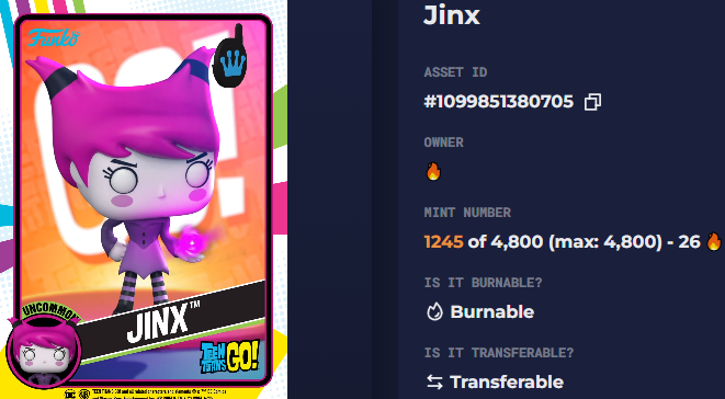 🔥🔥 10 Uncommon Jinx burned 🔥🔥
#waxp #WAXFAM #waxnft #funko #FunkoPop #burn #nftburn #nfts #nft #ttg #Crypto