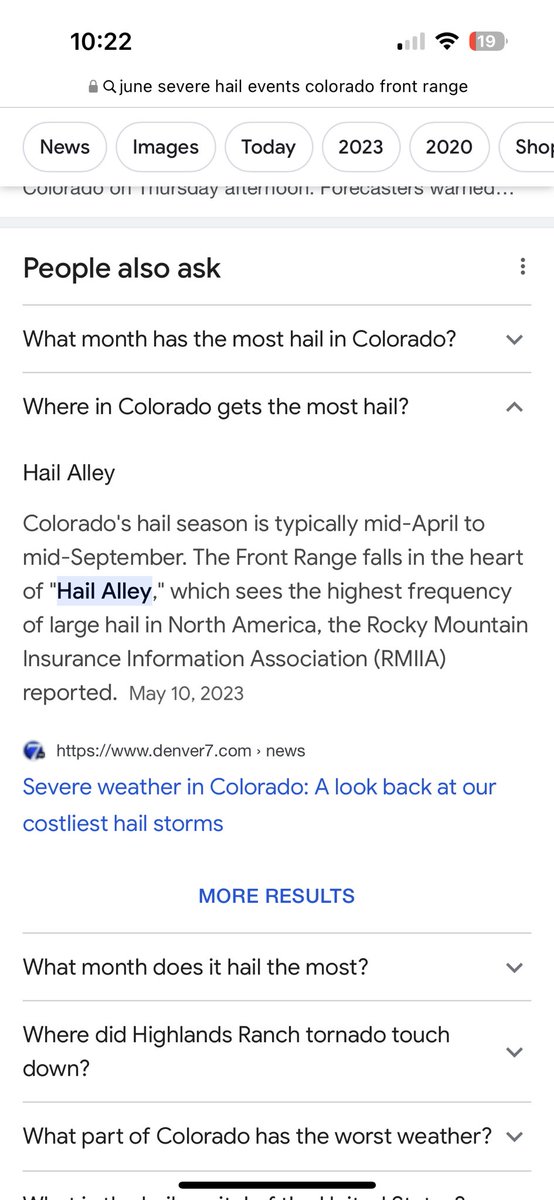 @brettgill @_natemorris I’m sure there is plenty of data available, as the Colorado Springs area has golfball+ hail events almost yearly, if not more frequent. Here’s a screenshot from a quick google search: