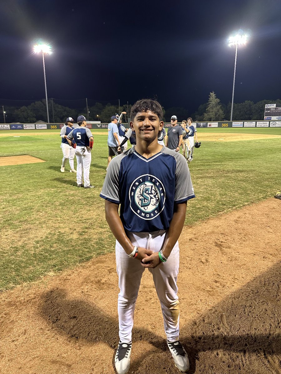 F: West Texas Smoke 12, Amarillo Thunder 3 
PoG: <a href="/jimenez_bryson/">Bryson Jimenez</a> 2-2, 2 RBI, BB