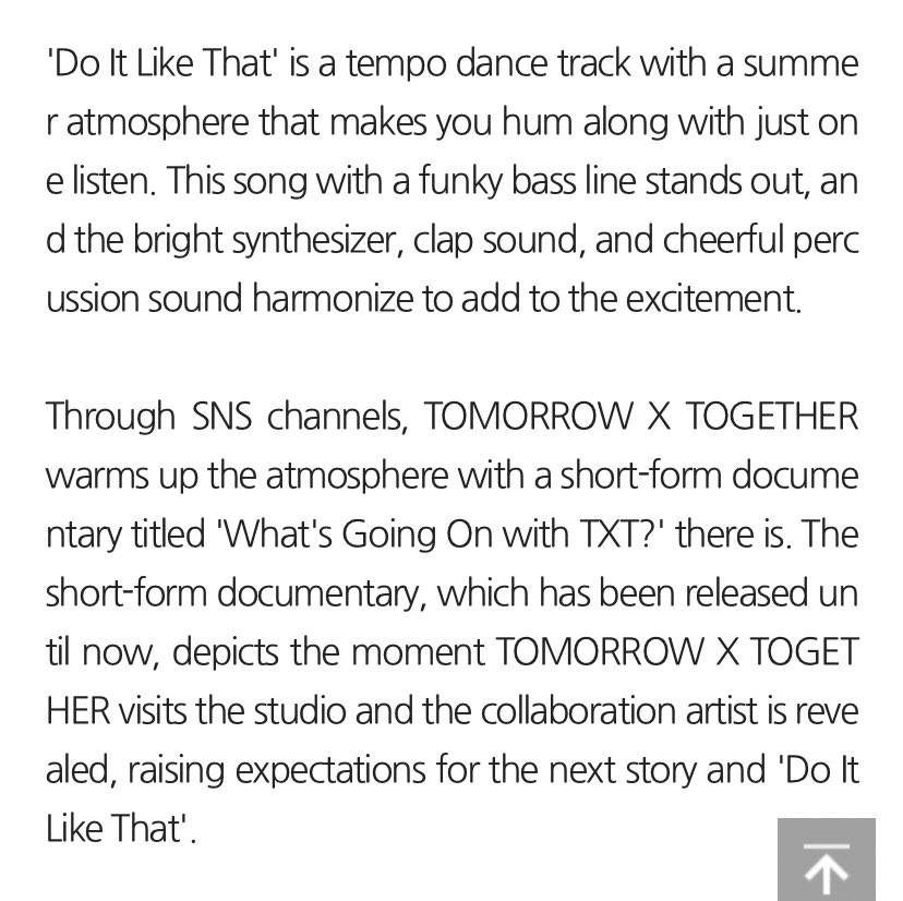 TXTUNOFFlClAL's tweet photo. - ‘Do It Like That' is a tempo dance track with a summer atmosphere that makes you hum along with just one listen. 
- This song with a funky bass line stands out, and the bright synthesizer, clap sound, and cheerful percussion sound harmonize to add to the excitement https://t.co/DihCX4HhDt