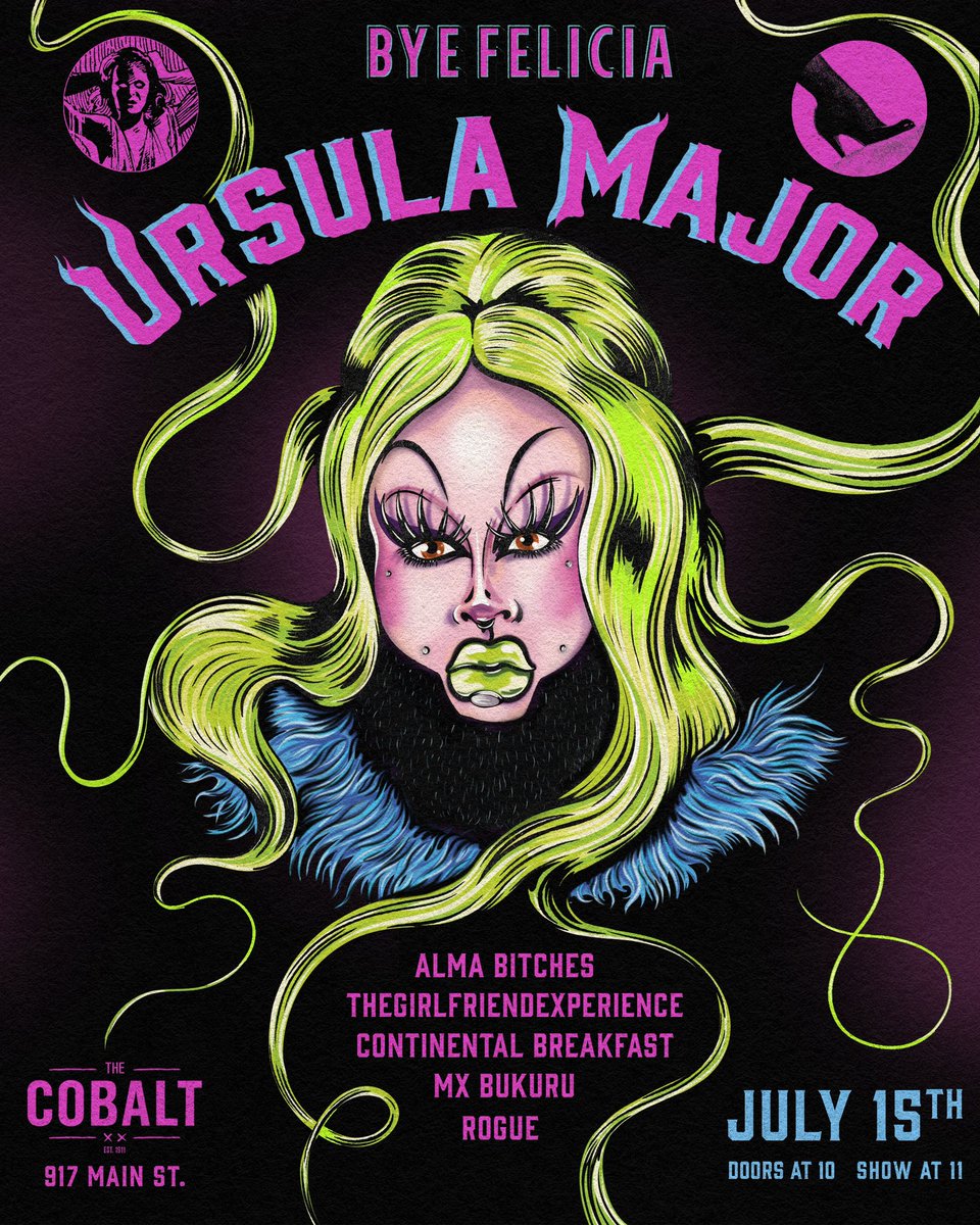 Bye Felicia is BACKK at <a href="/TheCobalt_van/">The Cobalt</a> on July 15th featuring special guest Ursula Major! 

Doors: 10pm, show at 11pm 

Tickets: linktree.com/byefeliciayvr 
#ByeFeliciaYvr